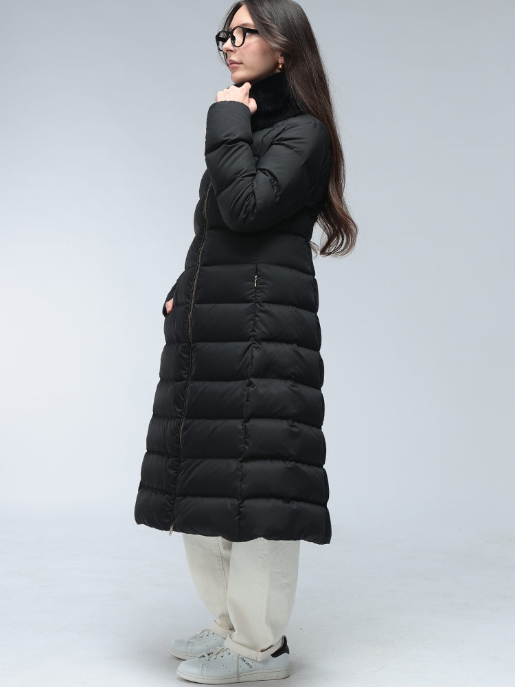 HERNO（ヘルノ） ヘルノダウン ブルゾン レディース ロゴ ファーカラー