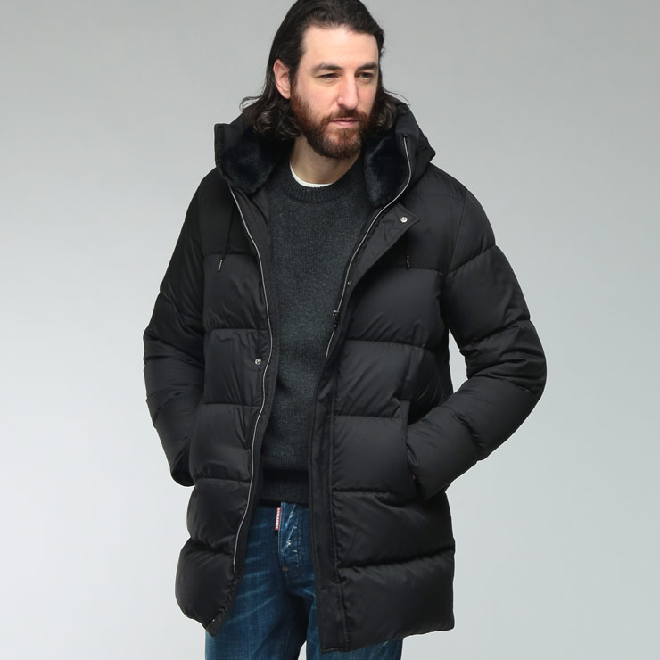 HERNO（ヘルノ） メンズ ダウン コート ファー 取り外し フーデット
