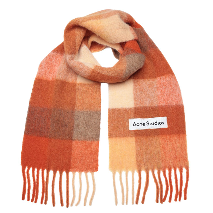 Acne Studios アクネ　モヘヤチェックマフラー Acne Studios（アクネ ストゥディオズ） マフラー レディース ロゴ