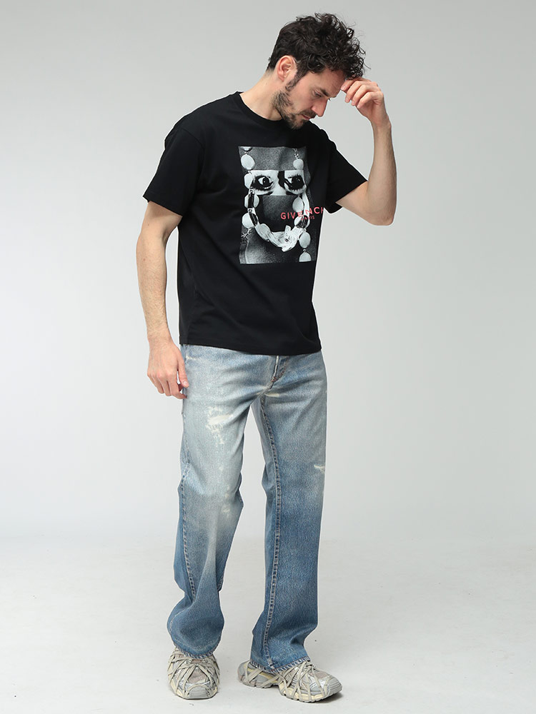 GIVENCHY（ジバンシィ） メンズ Tシャツ 半袖 ロゴ フロントプリント