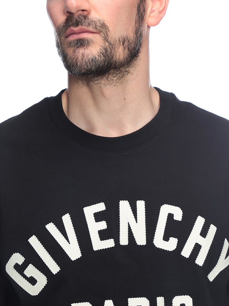 ジバンシー　GIVENCHY Tシャツ GIVENCHY (ジバンシィ) コットン コントラストステッチ ロゴ クルー
