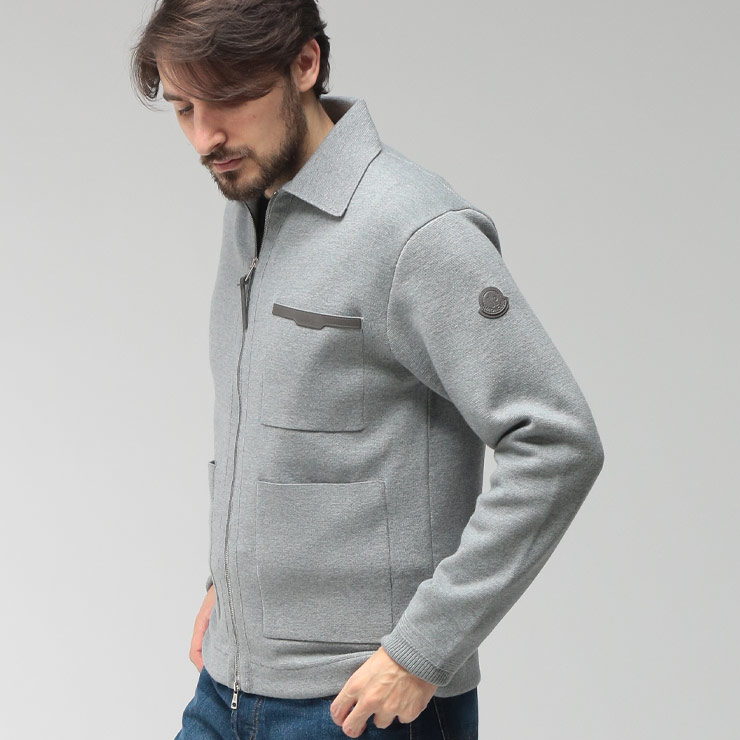 MONCLER（モンクレール） メンズ ニットジャケット ロゴ フルジップ