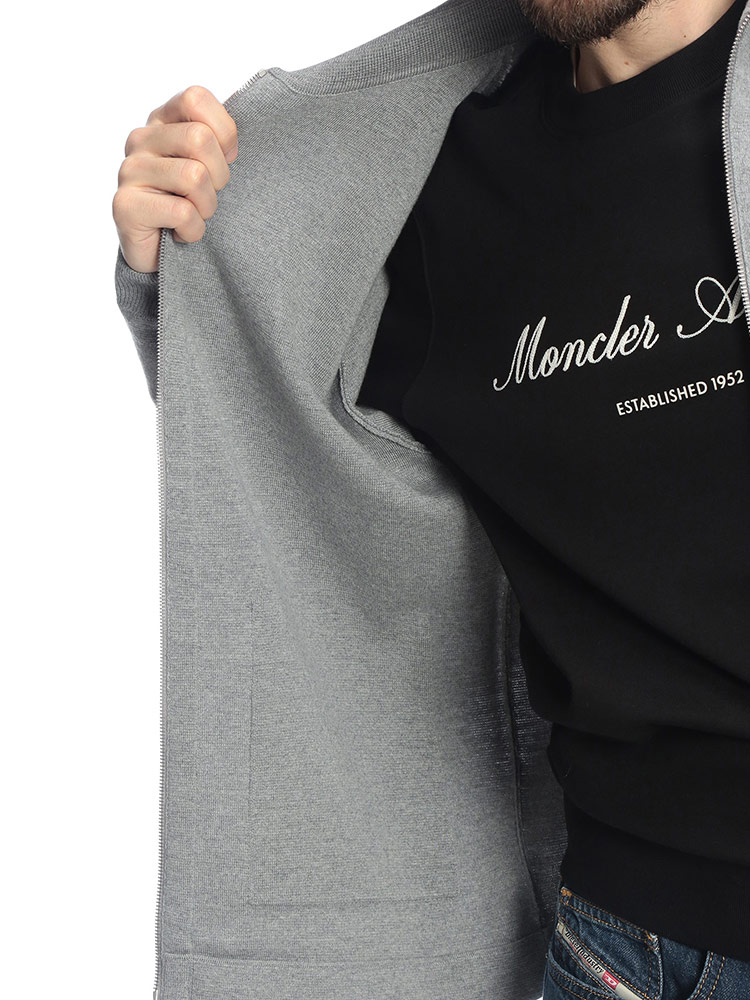 MONCLER（モンクレール） メンズ ニットジャケット ロゴ フルジップ