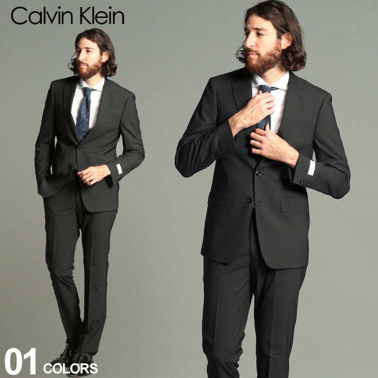 カルバンクライン メンズ スーツ Calvin Klain CK シングル 2ツ釦 2B ノータック ストレッチ SLIMFIT ブランド  シングルスーツ ビジネス CKMABRY5UZ0450O