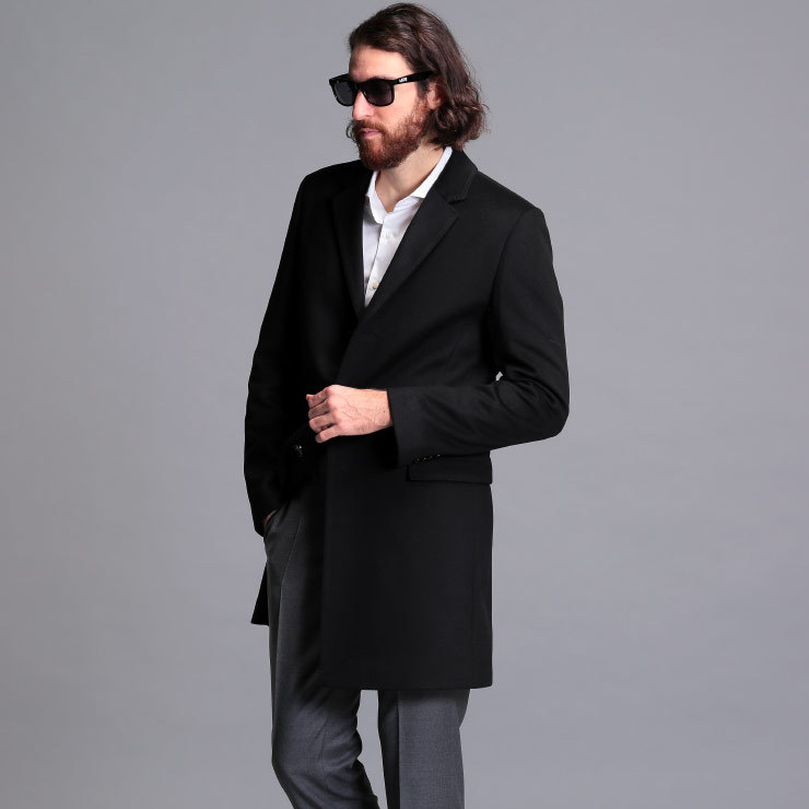 超美品　ヒューゴボス カシミヤ チェスターコート ダークネイビー　52 XXL HUGO BOSS ヒューゴボス メンズ コート カシミヤ100％ シングル
