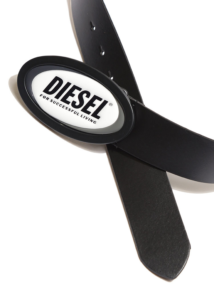 ディーゼル メンズ ベルト DIESEL レザー ロゴ プレート バックル