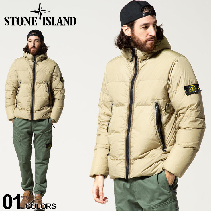 ストーンアイランド メンズ STONE ISLAND 袖ロゴ フード ダウン