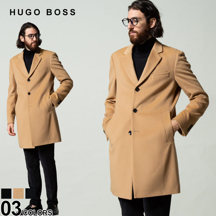 HUGO BOSS ヒューゴボス カシミヤ フード コート ベージュ ロング-