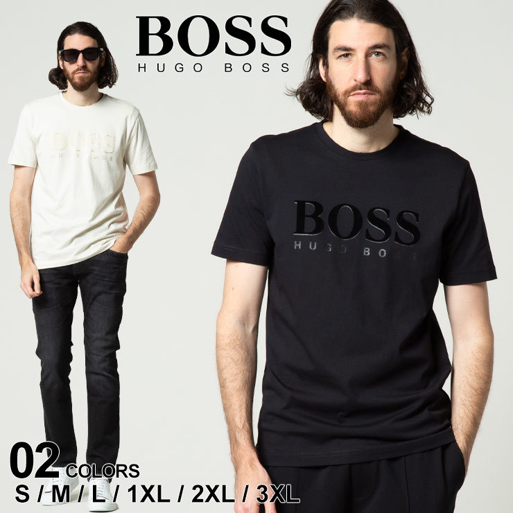 ヒューゴボス Tシャツ HUGO BOSS ロゴプリント クルーネック 半袖 