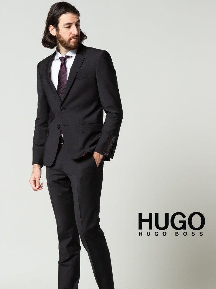 ヒューゴボス スーツ メンズ HUGO BOSS 無地 シングル ノータック