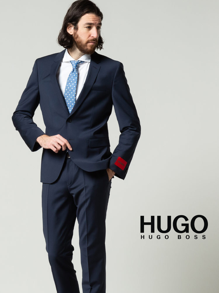 ヒューゴボス スーツ メンズ HUGO BOSS 無地 シングル ノータック