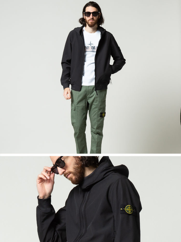 ストーンアイランド メンズ STONE ISLAND ソフトシェル フード