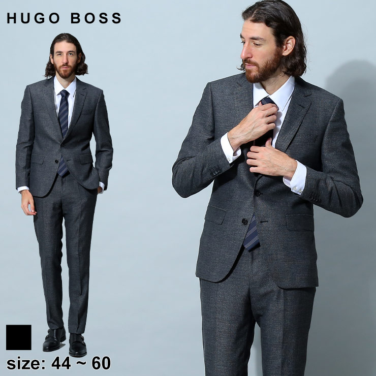 スーツ HUGO BOSS ブランド ビジネススーツ ストレッチ ピンドット シングル MARZOTTO HBHG10242674P