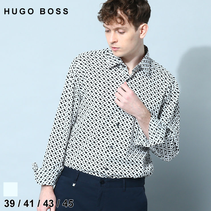 ヒューゴボス HUGO BOSS シャツ メンズ カジュアルシャツ ストレッチ 総柄 長袖 ブランド トップス 大きいサイズあり HB50484500