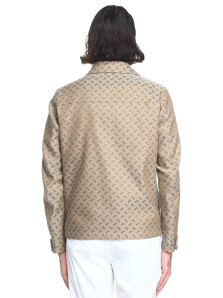 のんち　HERNO Hモノグラムジャガードシャツジャケット 　ハンガー付き HERNO ヘルノ ジャケット メンズ シャツジャケット モノグラム柄