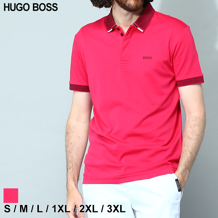 ヒューゴボス ポロシャツ HUGO BOSS メンズ ストレッチ ロゴ ブランド トップス シャツ ポロ ゴルフウェア スポーツウェア  HB50488259