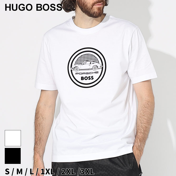 ヒューゴボス Tシャツ 半袖 HUGO BOSS メンズ カットソー プリント クルーネック PORSCHE ブランド トップス シャツ  HBP50496729