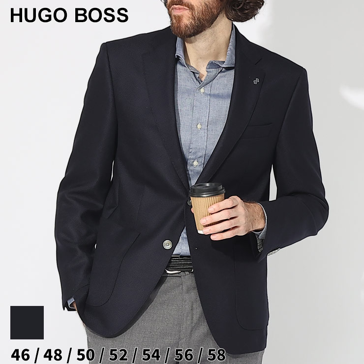 ヒューゴボス ジャケット HUGO BOSS メンズ ブレザー 紺ブレ ウール 