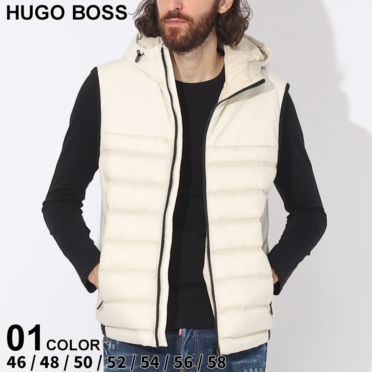 ヒューゴボス ベスト HUGO BOSS メンズ ジレ フード フルジップ 中綿 