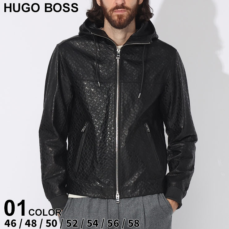 ヒューゴボス アウター HUGO BOSS メンズ ジャケット レザージャケット エンボスモノグラム ブランド ブルゾン レザー HB50497890