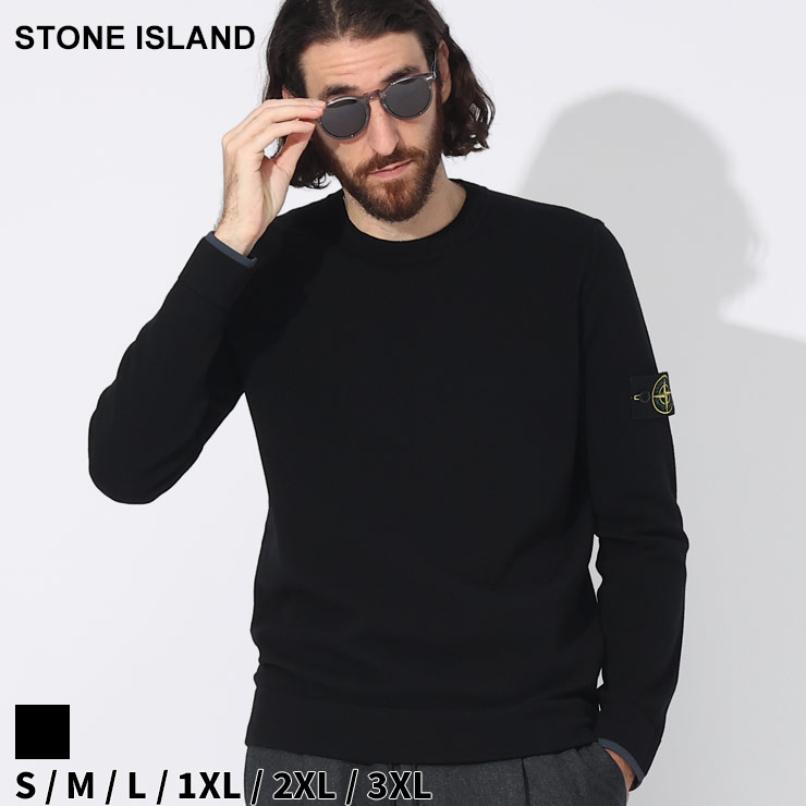 ストーンアイランド ニット STONE ISLAND メンズ セーター 袖ロゴ 長袖 ブランド トップス プルオーバー レギュラーフィット  SI7915526A1 2024_vt