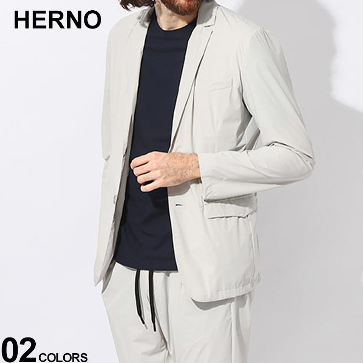 HERNO ヘルノ　ナイロンジャケット 50 HERNO (ヘルノ) 撥水 ストレッチ シングル2ツ釦 ナイロン