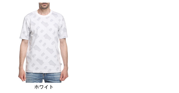 HUGO BOSS (ヒューゴボス) モノグラム 総柄 クルーネック 半袖 T
