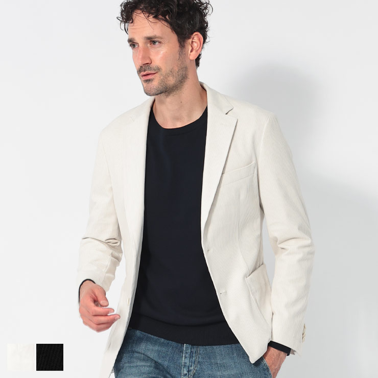 BOSS グレー ウール混合 テーラードジャケット HUGO BOSS ヒューゴボス ストレッチ 洗濯機洗い コーデュロイ