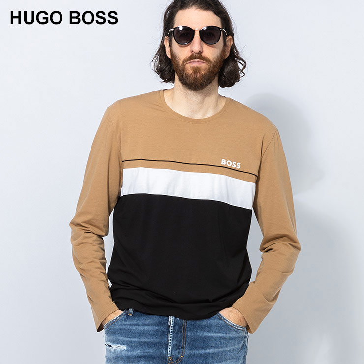 Hugo Boss★フロント 2カラーロゴ☆メンズ Tシャツ HUGO tシャツ HUGOコントラストロゴ レギュラーフィット
