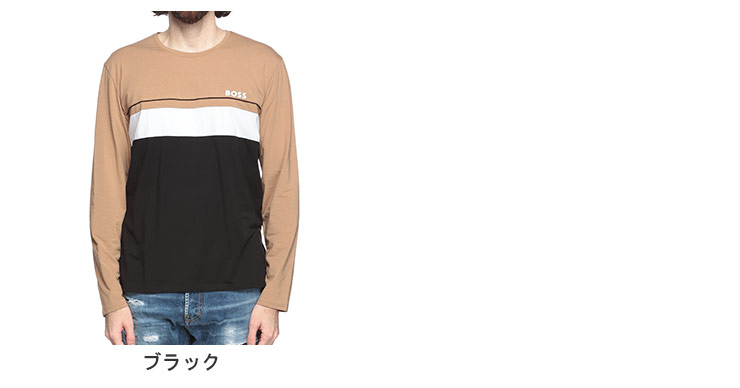HUGO BOSS ヒューゴボス フロント切替 ロゴプリント クルー