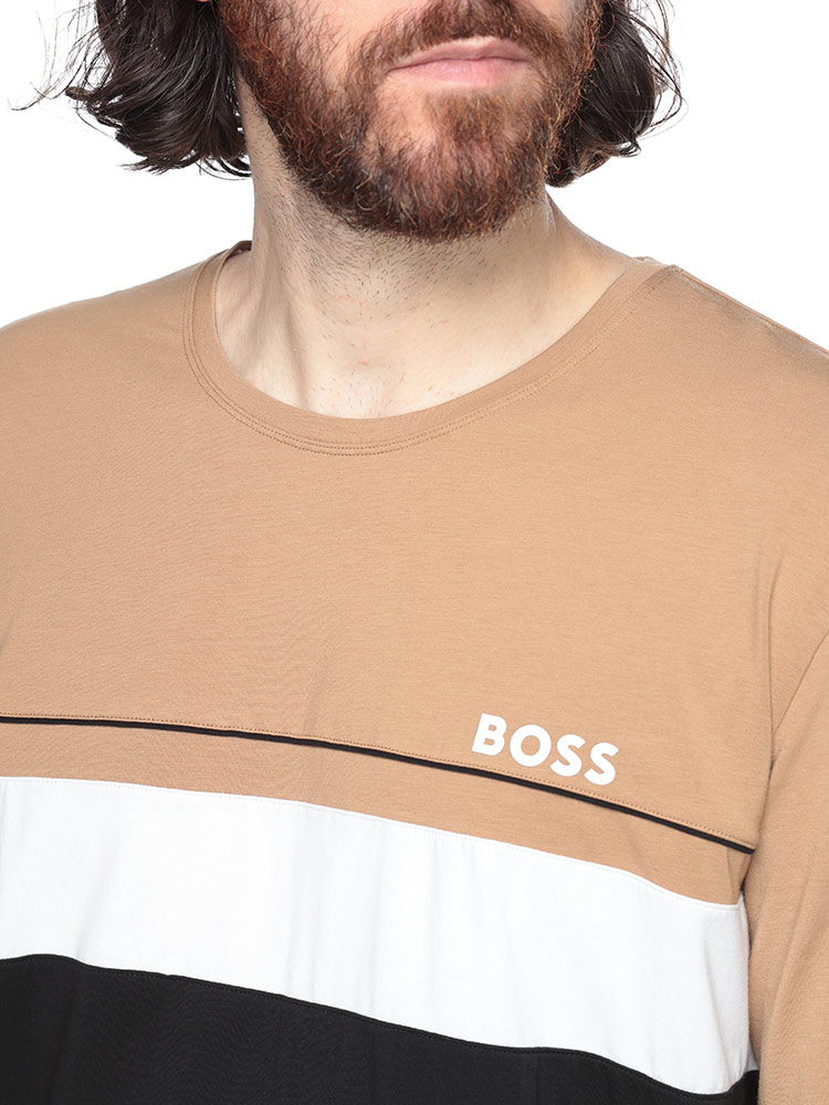 HUGO BOSS ヒューゴボス フロント切替 ロゴプリント クルー