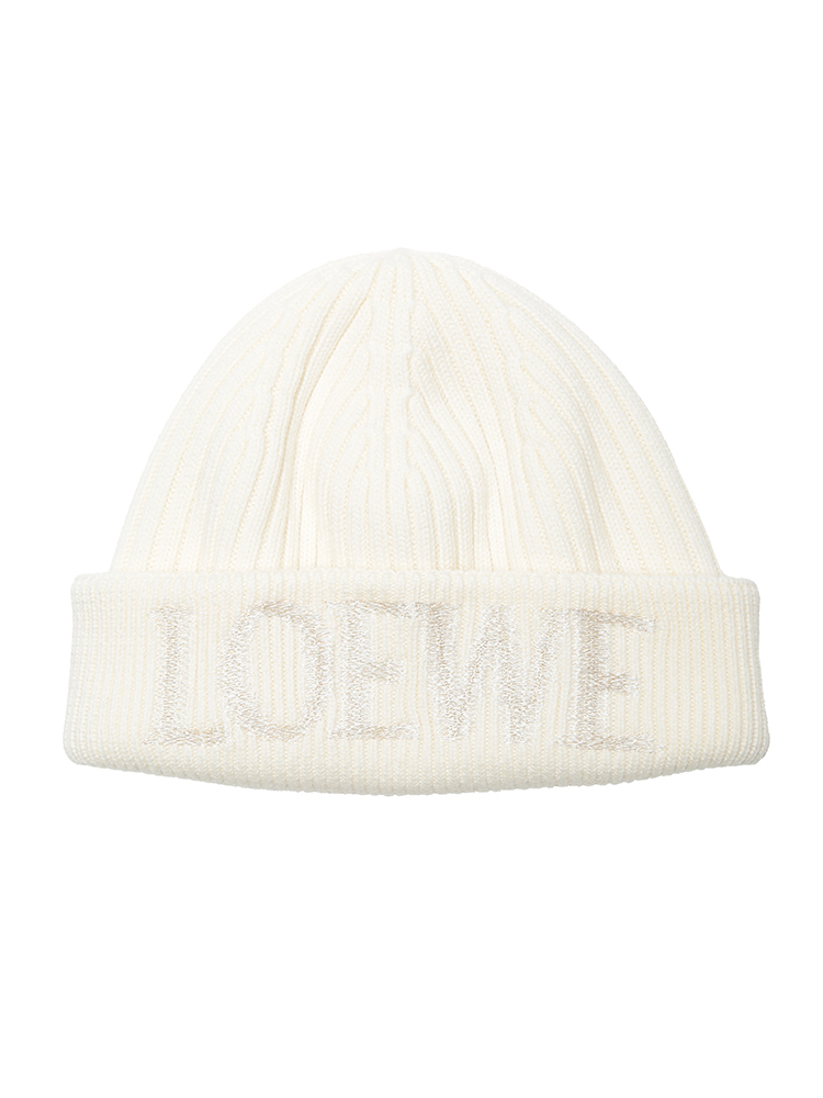 LOEWE（ロエベ） ロゴ ウール リブ ニットキャップ LELF540257X23