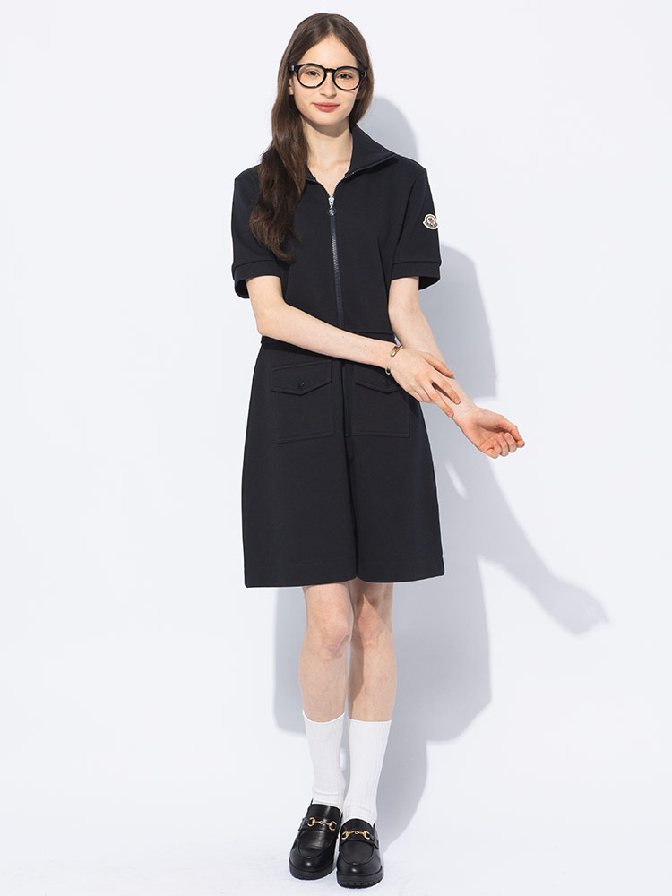 MONCLER（モンクレール） ジップ ポケット 半袖 ワンピース