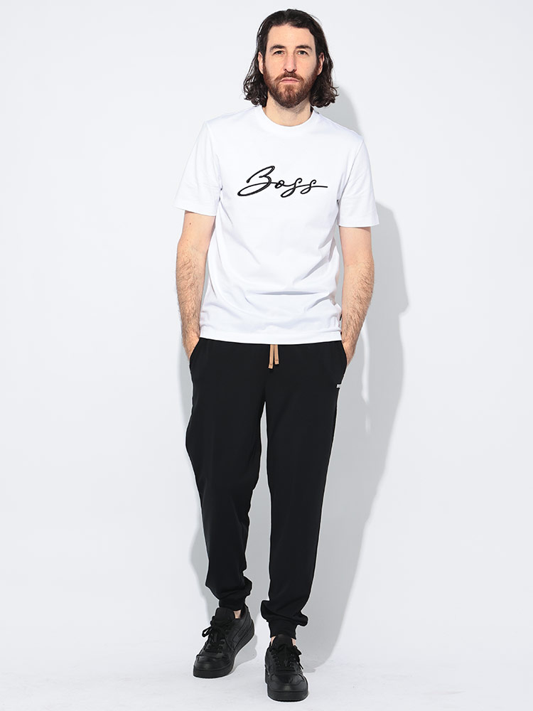 HUGO BOSS（ヒューゴ・ボス） 半袖 Tシャツ メンズ スクリプトロゴ刺繍