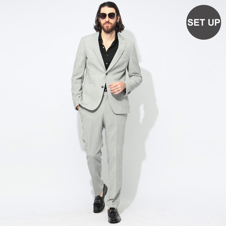 美品✨ ヒューゴ ボス パンツ スーツ セットアップ 近年モデル HUGO BOSS（ヒューゴ・ボス） セットアップスーツ メンズ メッシュ