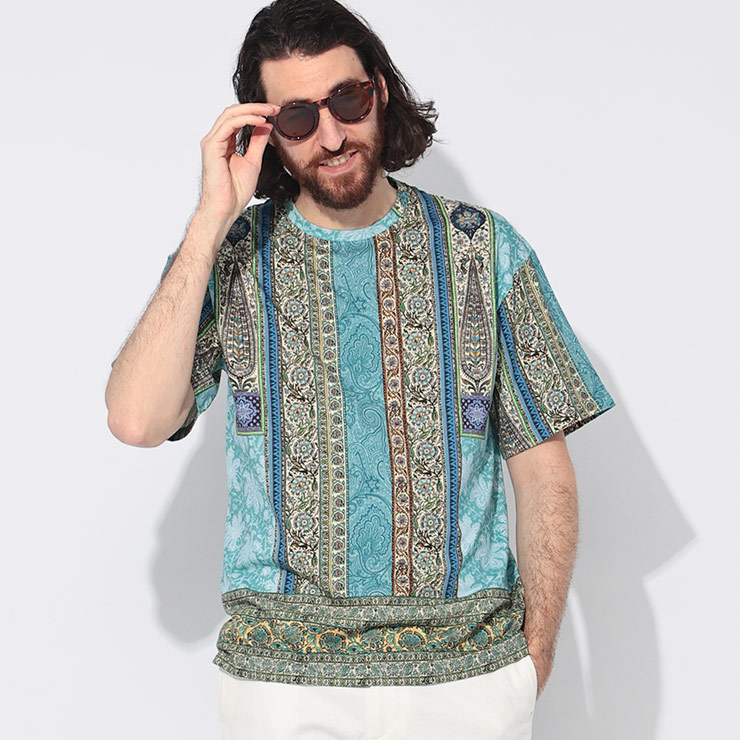 ETRO（エトロ） 半袖 Tシャツ メンズ バロックプリント クルーネック