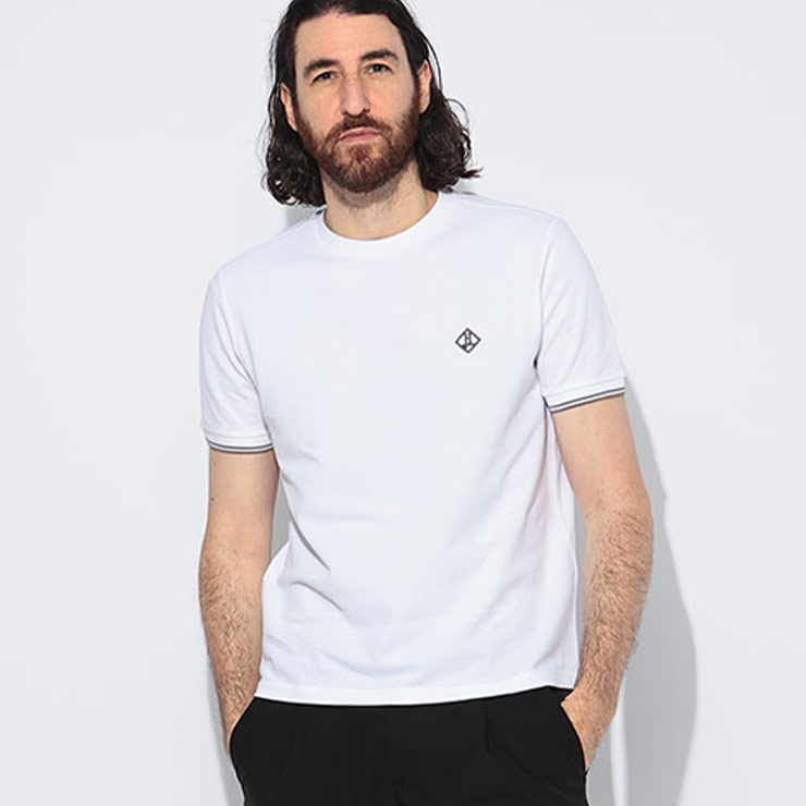HERNO（ヘルノ） 半袖 Tシャツ メンズ 鹿の子 ワンポイント