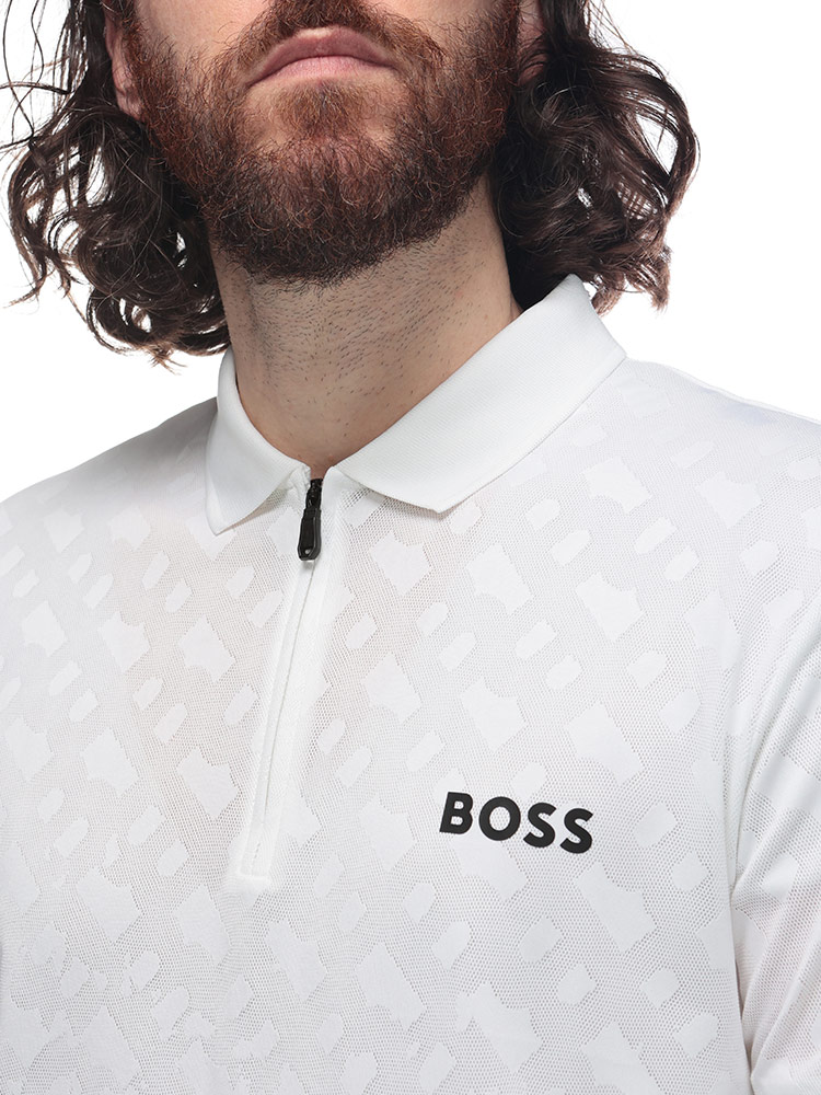 HUGO BOSS 未使用　メンズ　ジップアップ　ポロシャツ　L BOSS（HUGO BOSS） ポロシャツ スリムフィット クイックドライ