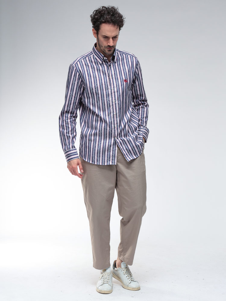 ETRO（エトロ） シャツ トップス ストライプ×ペイズリー ボタンダウン