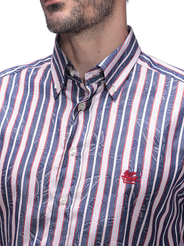 ETRO（エトロ） シャツ トップス ストライプ×ペイズリー ボタンダウン