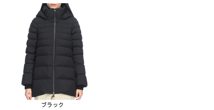 HERNO（ヘルノ） ダウン コート レディース ロゴ ミドル丈 Aライン