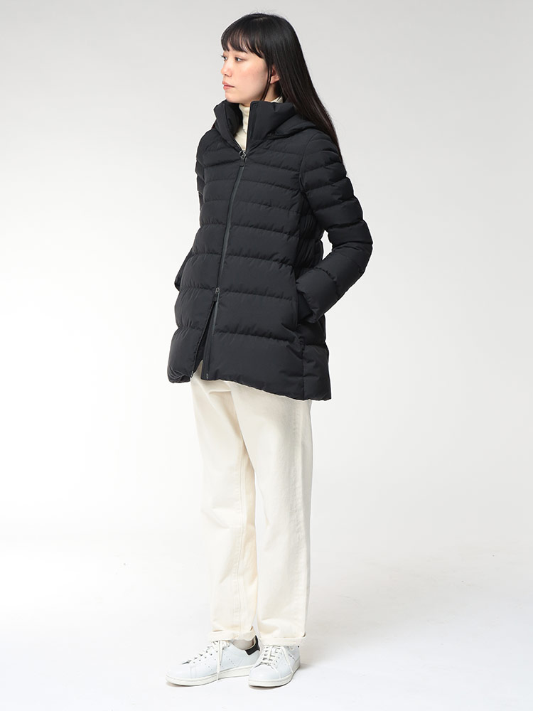 HERNO（ヘルノ） ダウン コート レディース ロゴ ミドル丈 Aライン