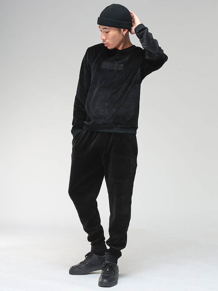 HUGO BOSS（ヒューゴ・ボス） トレーナー メンズ フロント ロゴ ベロア