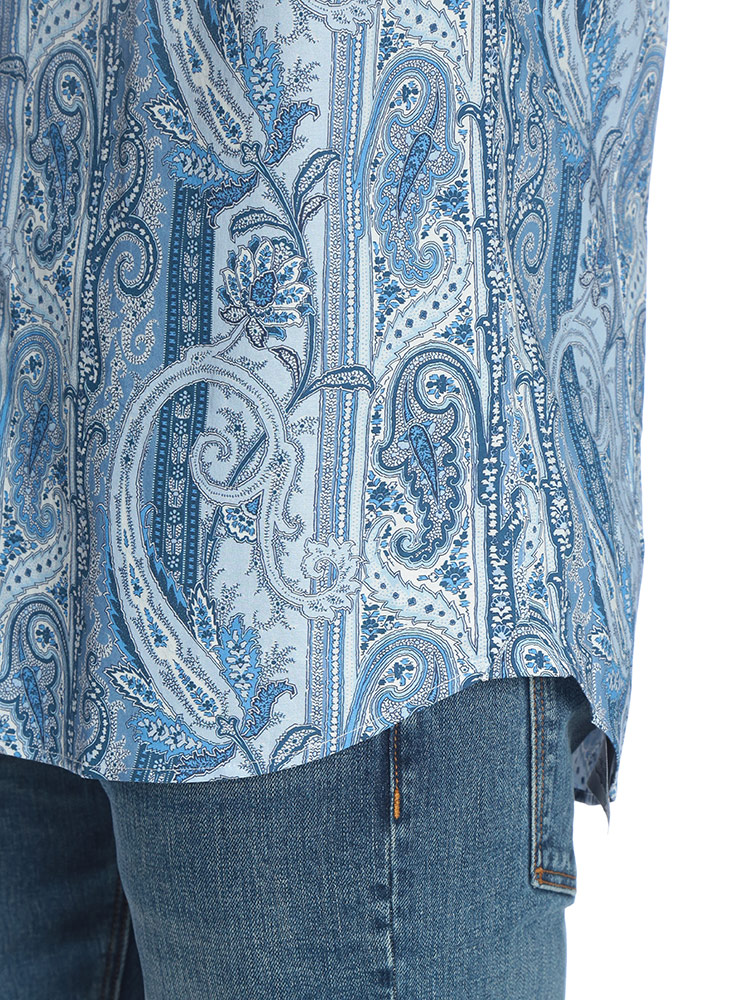 ETRO（エトロ） メンズ シャツ 長袖 ペイズリー柄 ストレッチ コットン