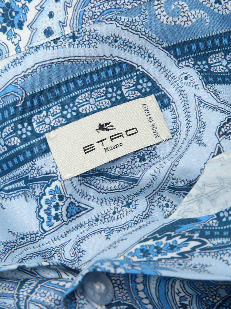 ETRO（エトロ） メンズ シャツ 長袖 ペイズリー柄 ストレッチ コットン