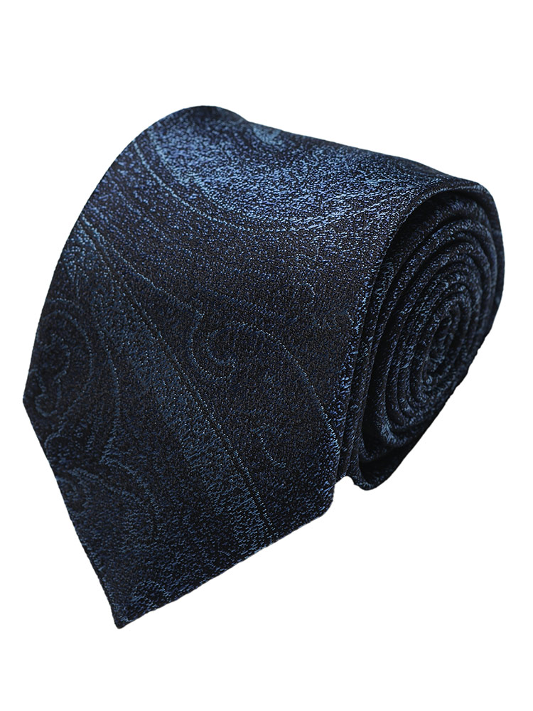 「新品未使用」ETROブラックシルバーラメ糸ペイズリー織りシルクブレンドネクタイ ETRO（エトロ） ネクタイ メンズ シルク100％ ペイズリー柄 ネクタイ