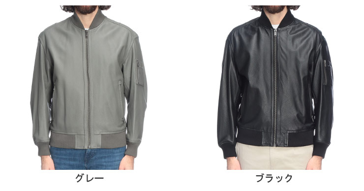 HUGO BOSS（ヒューゴ・ボス） メンズ ブルゾン レザー フルジップ