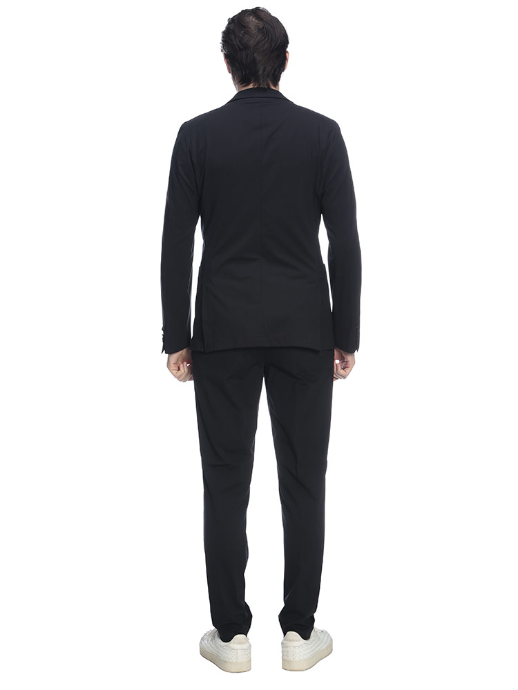 【美品】HUGO BOSS ヒューゴボス　セットアップ　スーツ　黒　シルク　M位 HUGO BOSS (ヒューゴボス) ストレッチ シングル 2ツ釦 スーツ