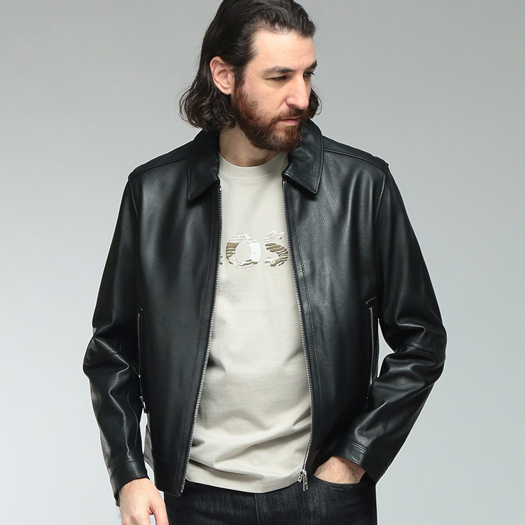 HUGO BOSS（ヒューゴ・ボス） メンズ ジャケット レザー フルジップ
