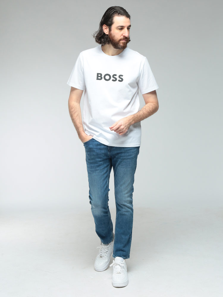 ★BOSS HUGO BOSS/ボスヒューゴボス★半袖シルクカットソー42.XL HUGO BOSS (ヒューゴボス) メンズ Tシャツ 半袖 シルケットコットン